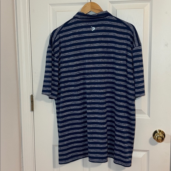 Men’s Reel Legends Navy and Gray Striped Polo Golf Shirt, XXL - Picture 5 of 6